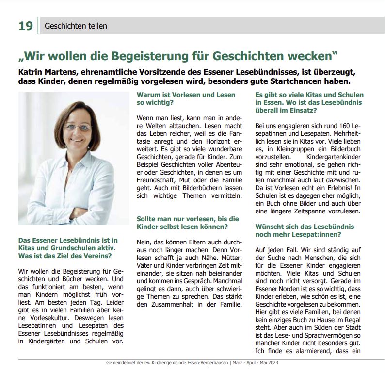 Interview Gemeindebrief Bergerhausen Seite 1