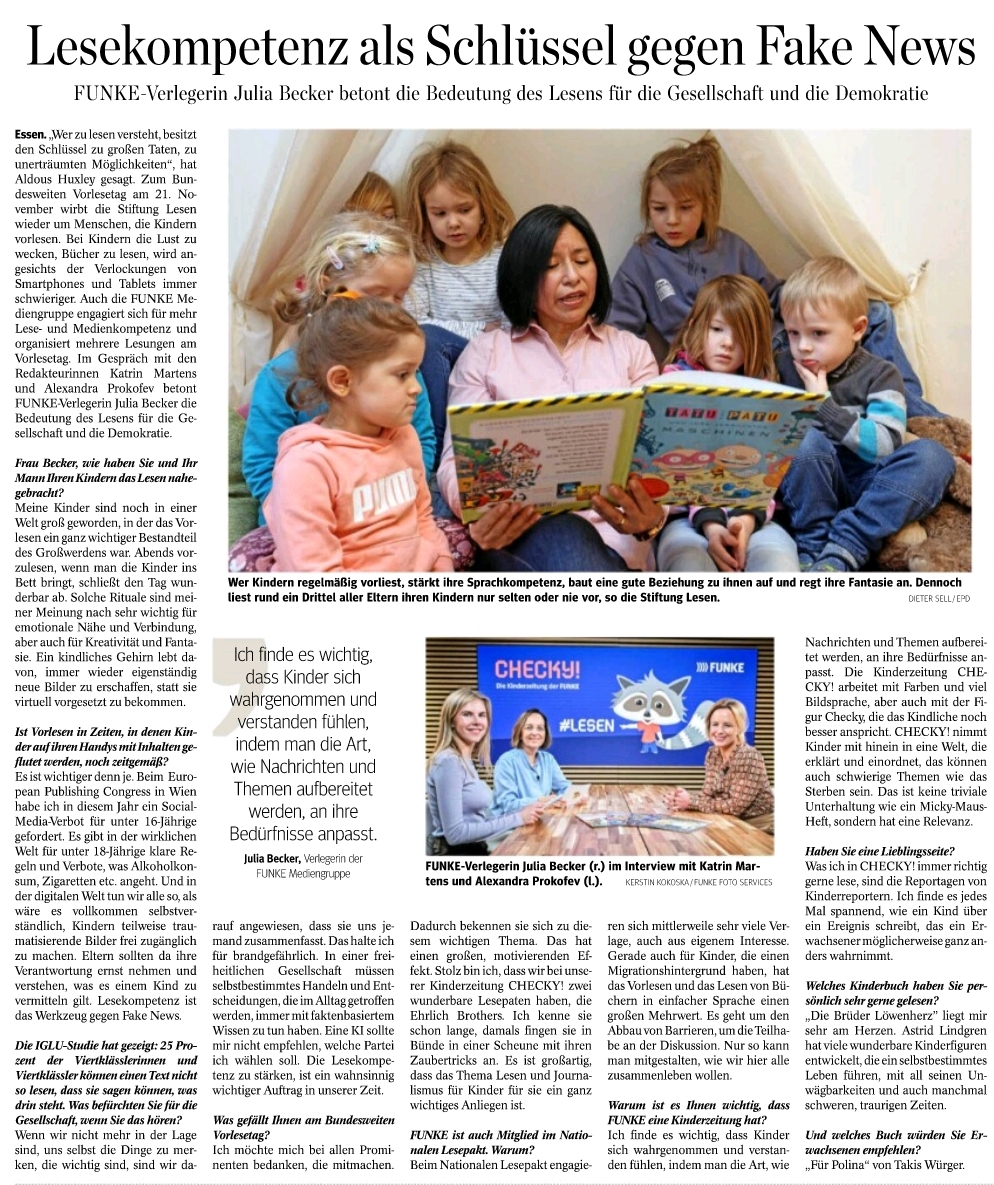 NRZ Artikel Lesekompetenz